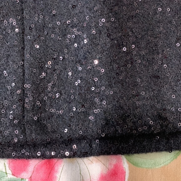 Topshop Mini Skirt, Sequins, Black, Size 4 - Picture 2 of 7